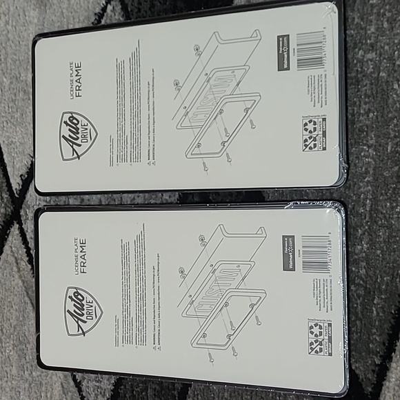 AUTO DRIVE PURPLE GLITTER METAL BLACK STANDARD FIT LICENSE PLATE FRAMES SET - Picture 6 of 10